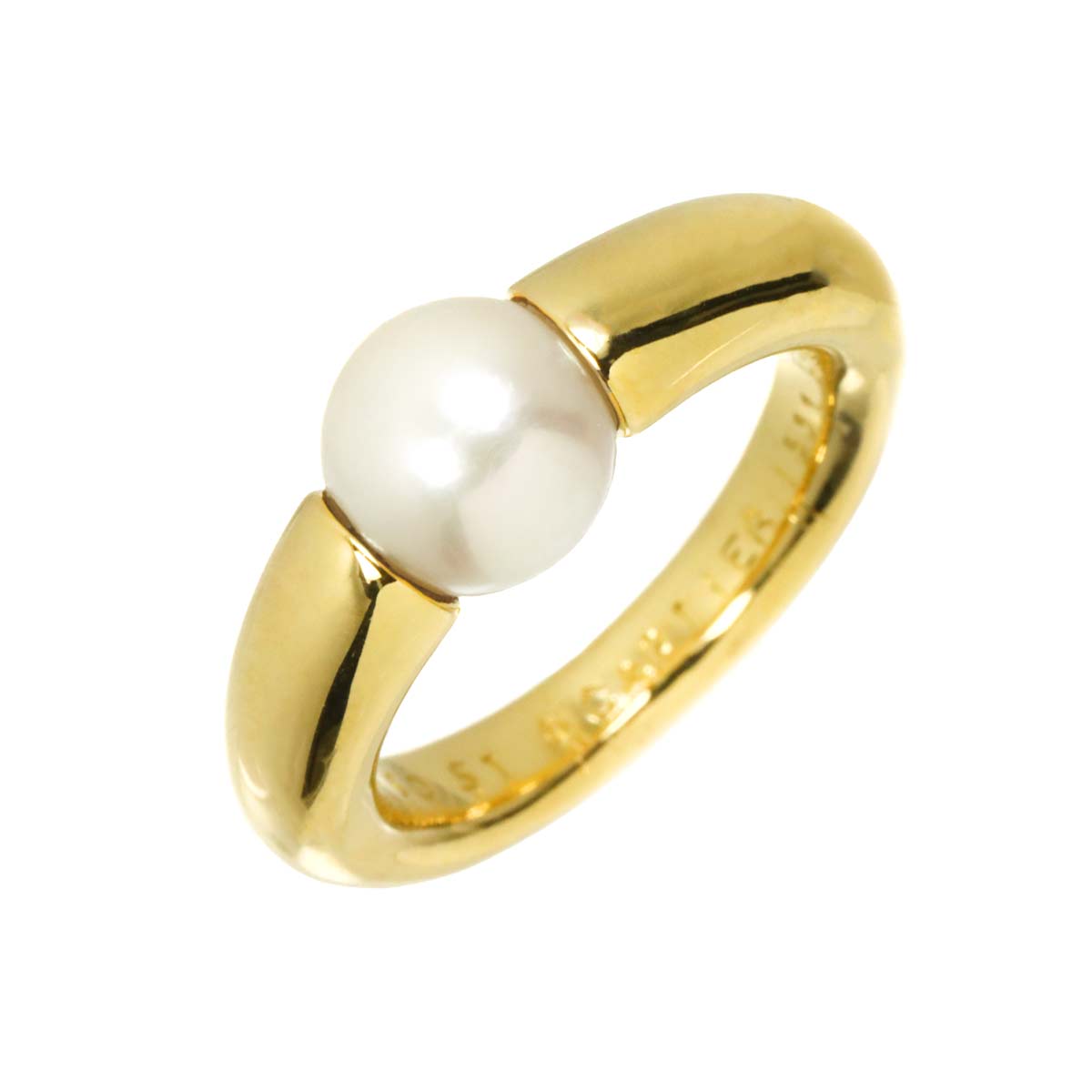 Akoya Pearl 7.9mm Ring 18K Yellow Gold 750 size51 5.5-5.75(US)
