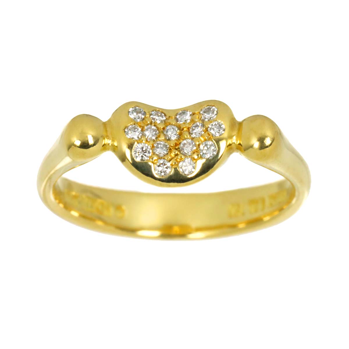 Bean Diamond Ring 18K YG 750 Size4.75-5(US)