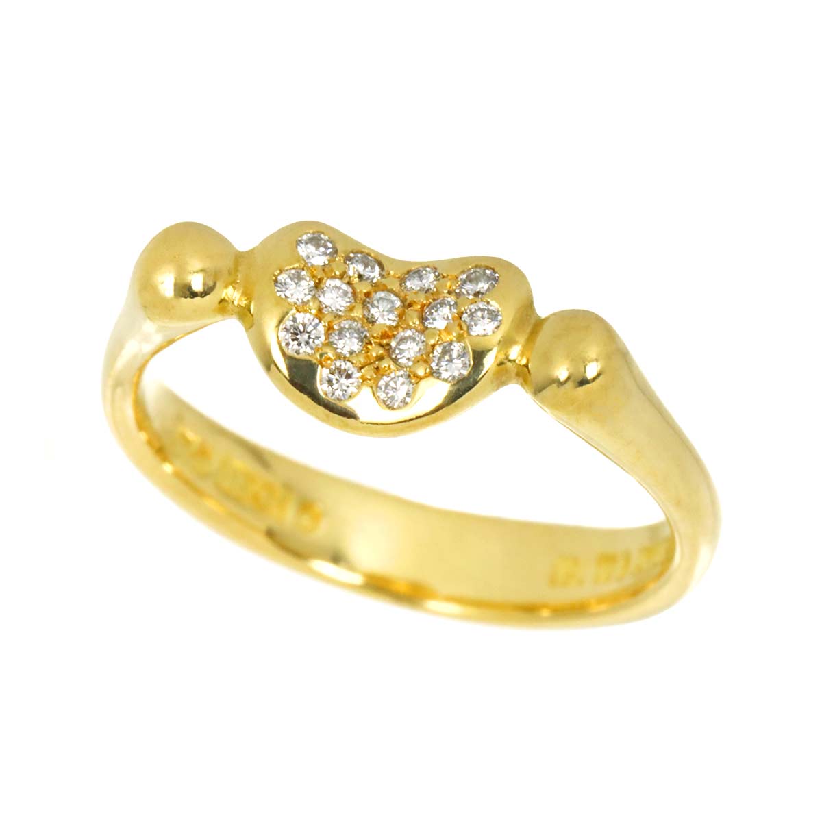 Bean Diamond Ring 18K YG 750 Size4.75-5(US)
