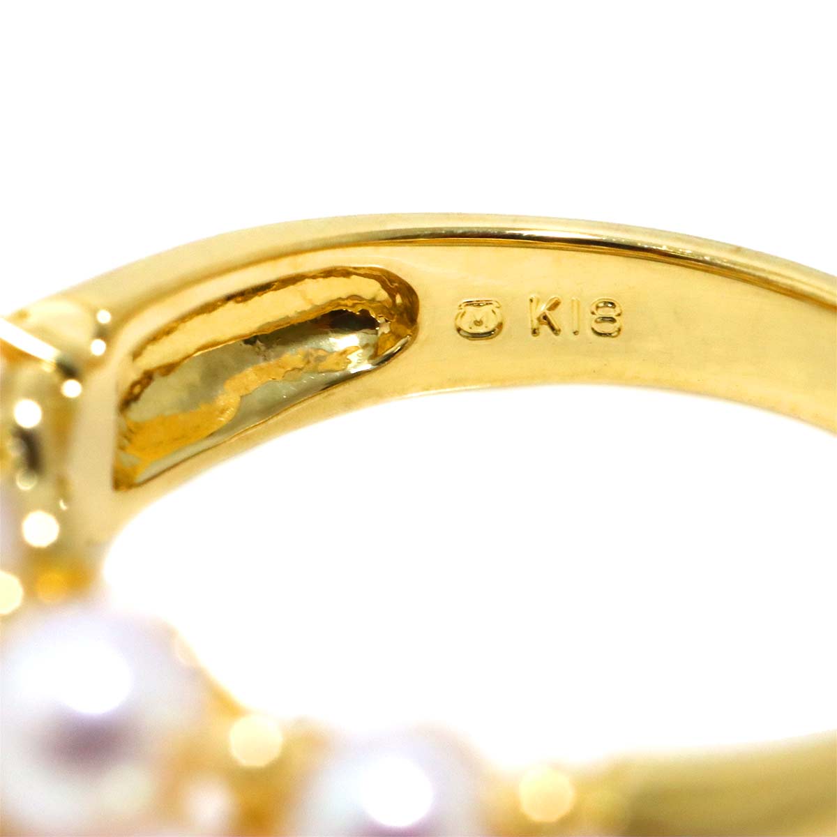 Baby Pearl 4.0-3.4mm Ring 18K YG 750 Size6(US)