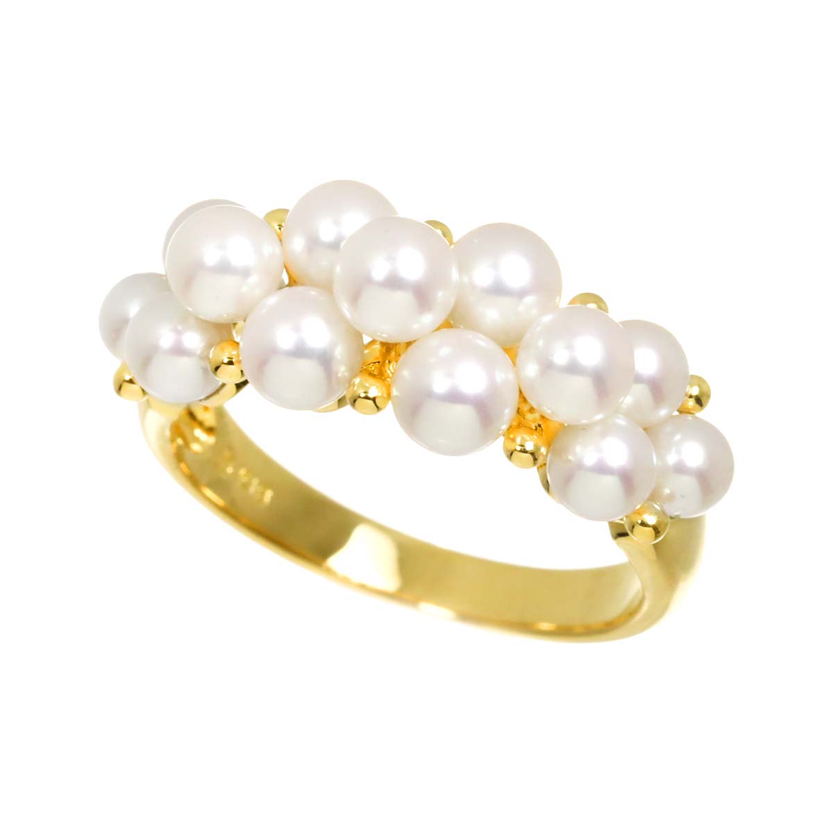 Baby Pearl 4.0-3.4mm Ring 18K YG 750 Size6(US)