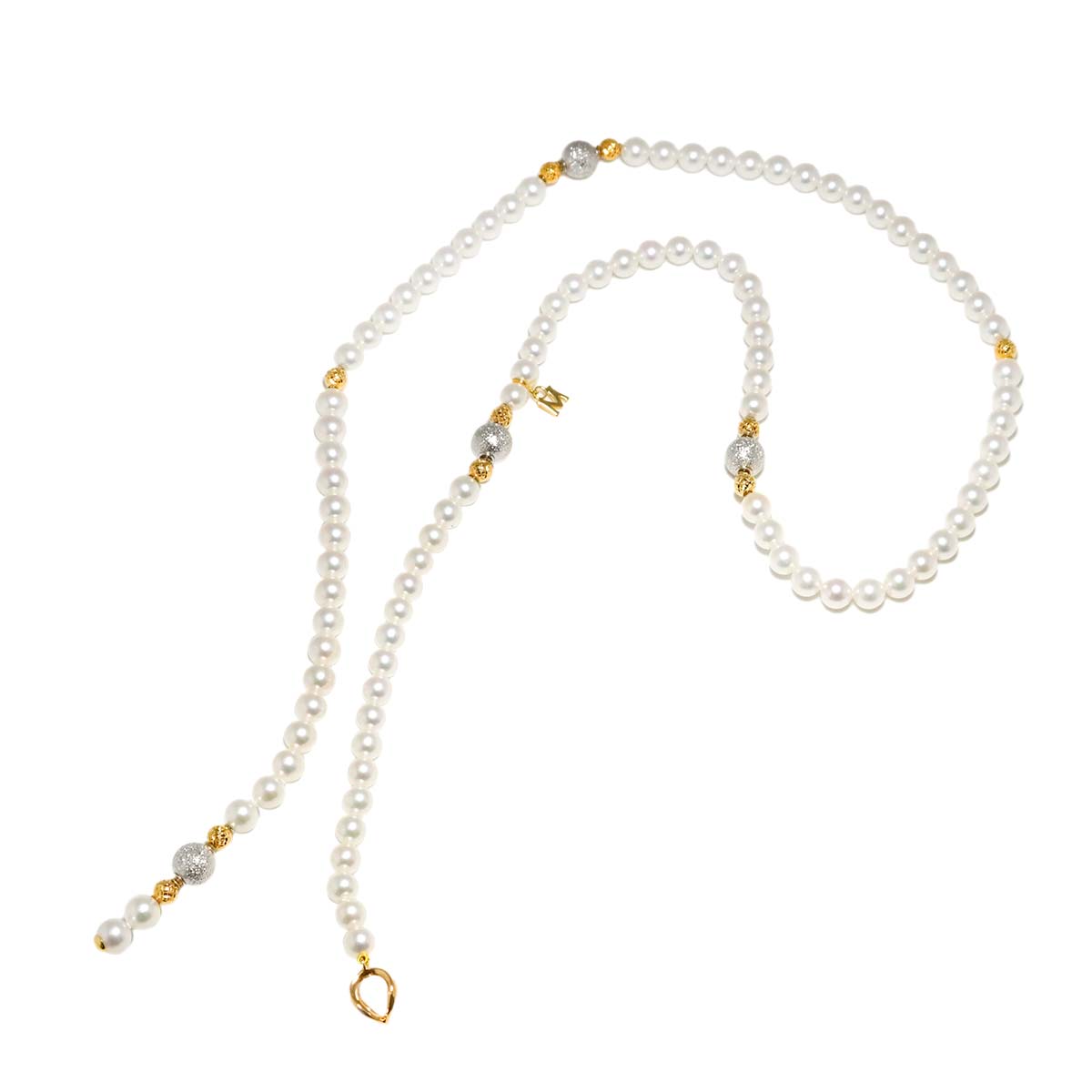 Akoya Pearl 5.4-5.0mm Necklace 18K YG WG 750