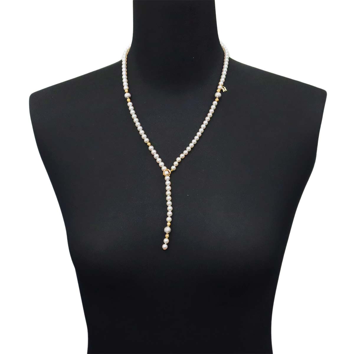 Akoya Pearl 5.4-5.0mm Necklace 18K YG WG 750