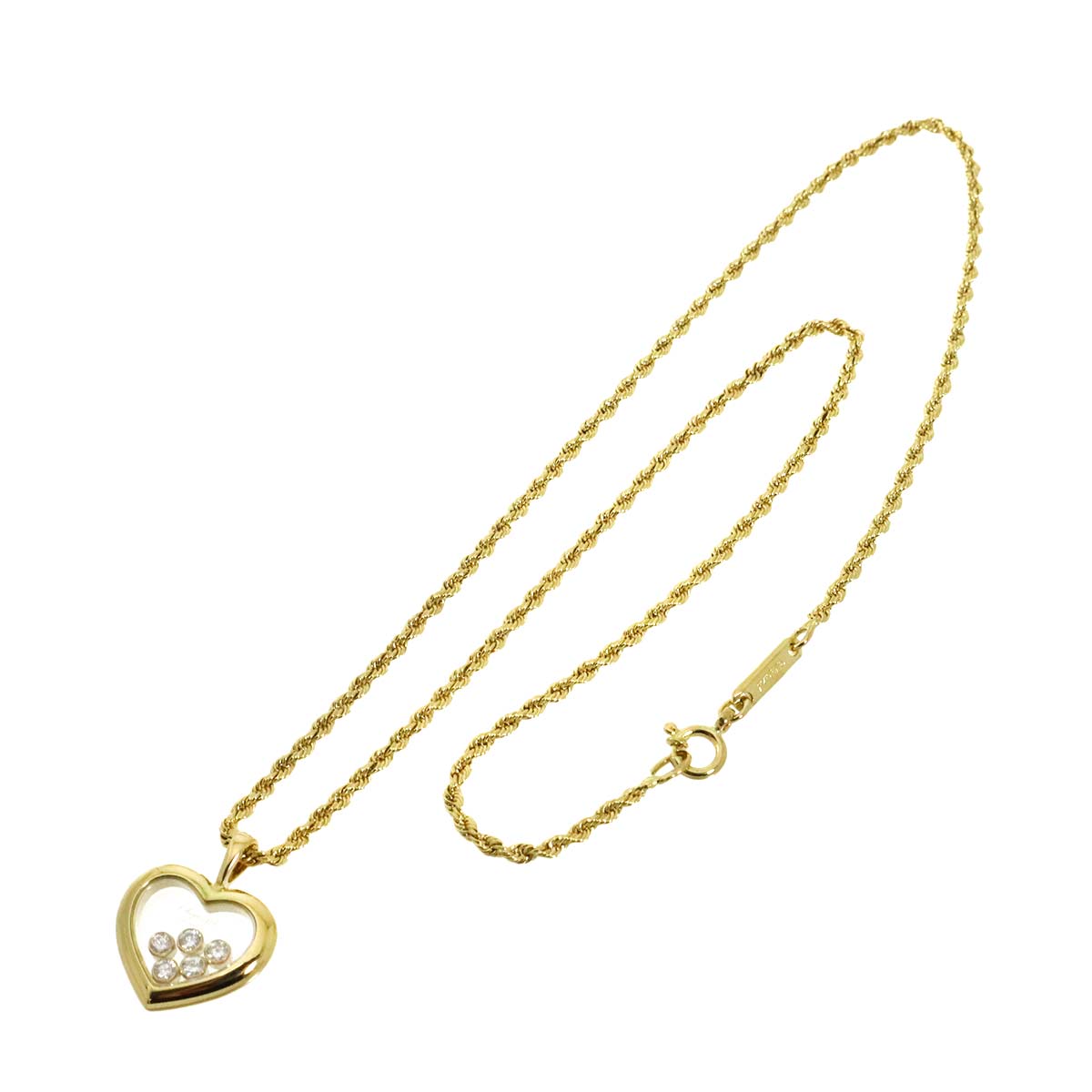 Happy Diamond Heart Necklace 18K Yellow Gold 750