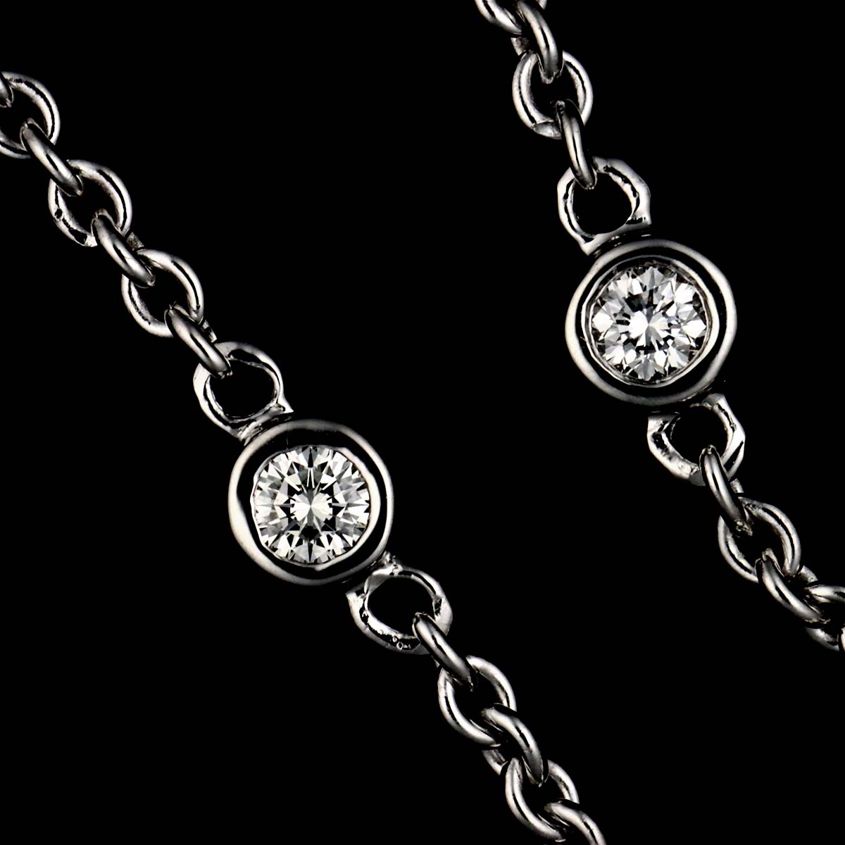 Heart Diamond Necklace 18K WG White Gold 750
