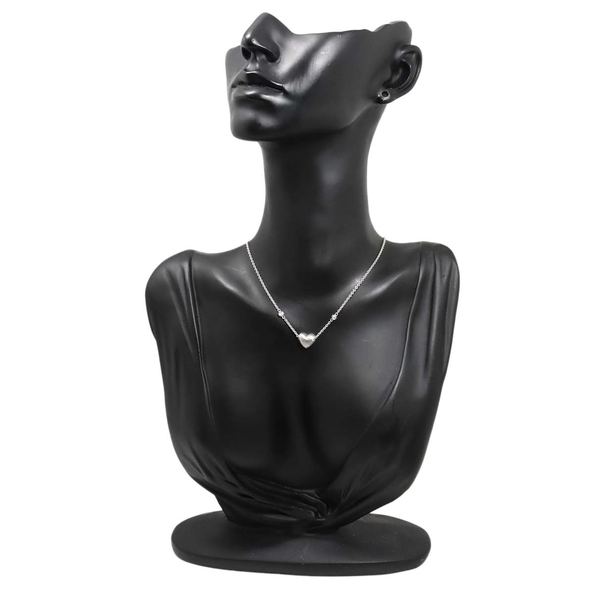 Heart Diamond Necklace 18K WG White Gold 750