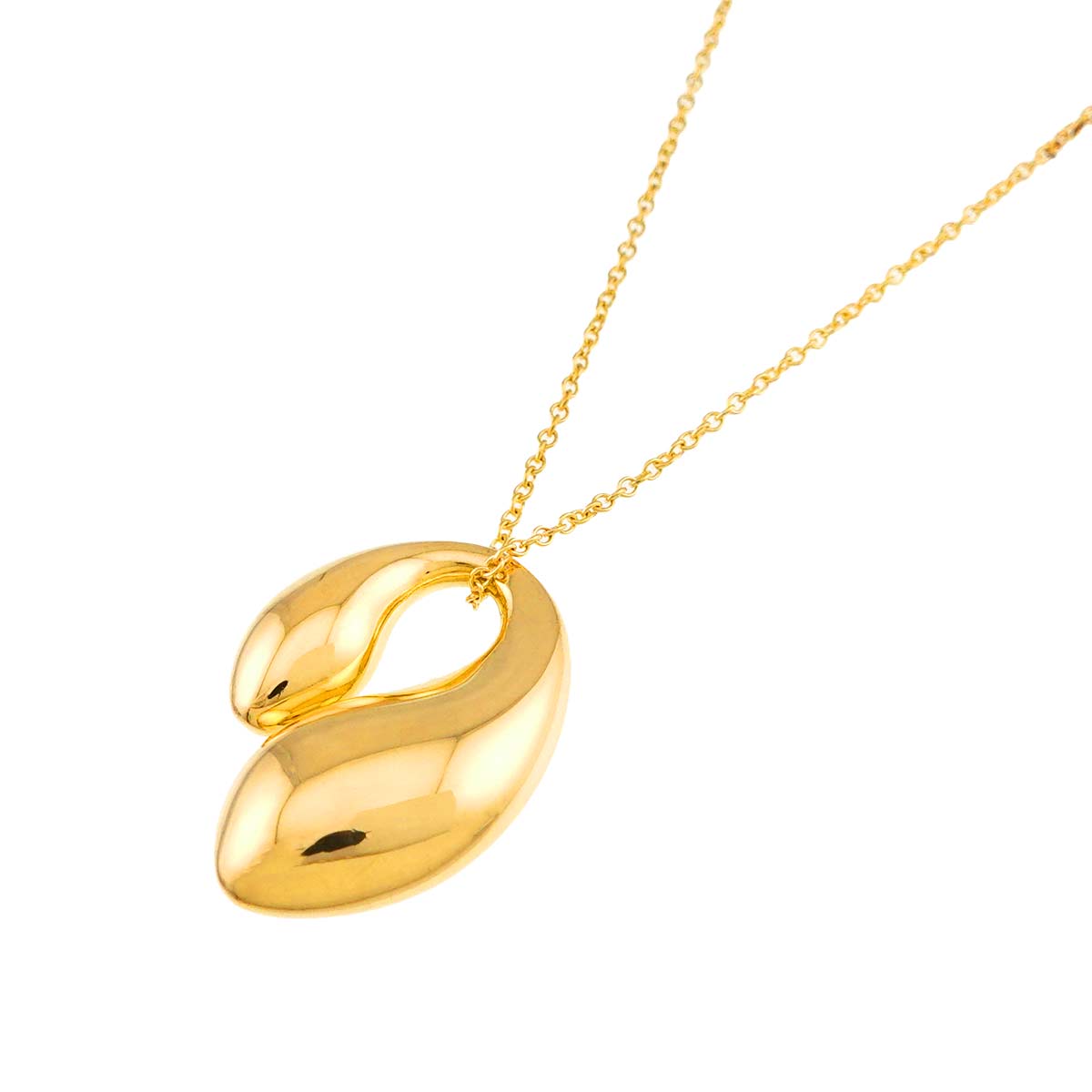 Double Teardrop Necklace 18K Yellow Gold 750