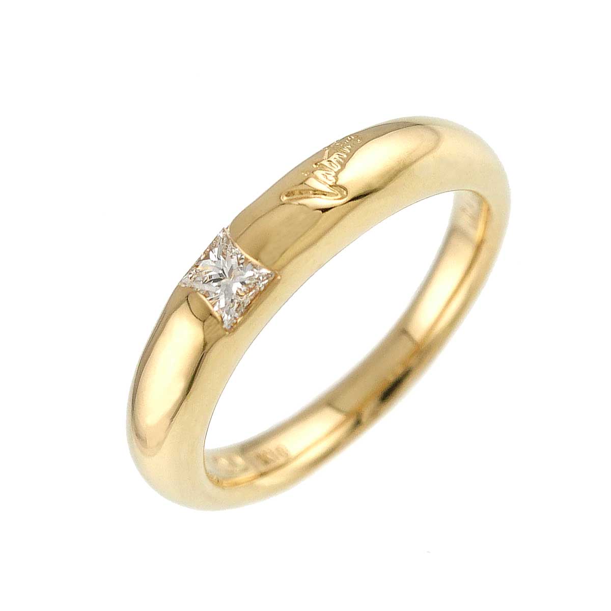 Diamond 0.18ct Ring 18K Yellow Gold 750 Size5.5-5.75(US)
