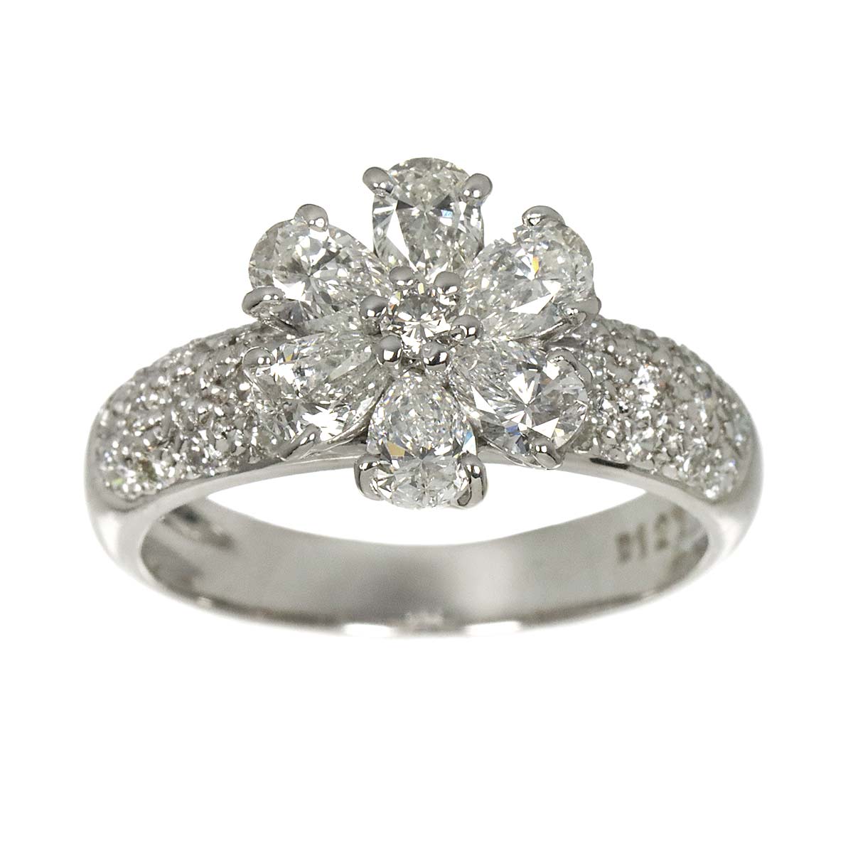 Diamond 1.21ct/0.35ct Ring 18K WG 750 Size6.25-6.5(US)