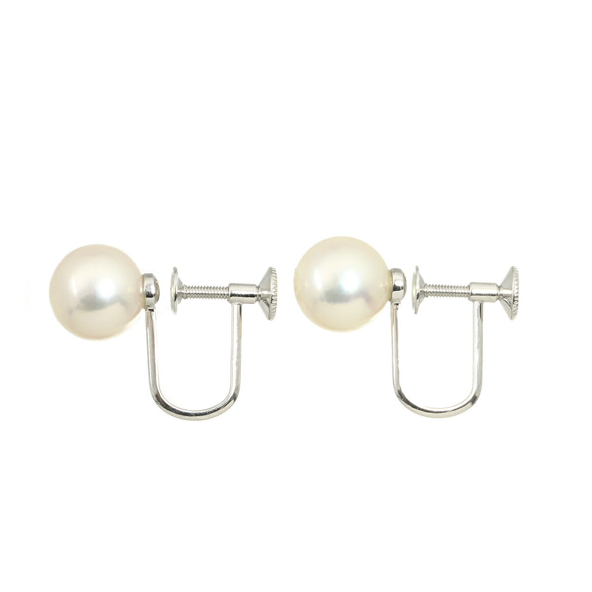 Akoya Pearl 7.7mm Earrings 18K WG 750