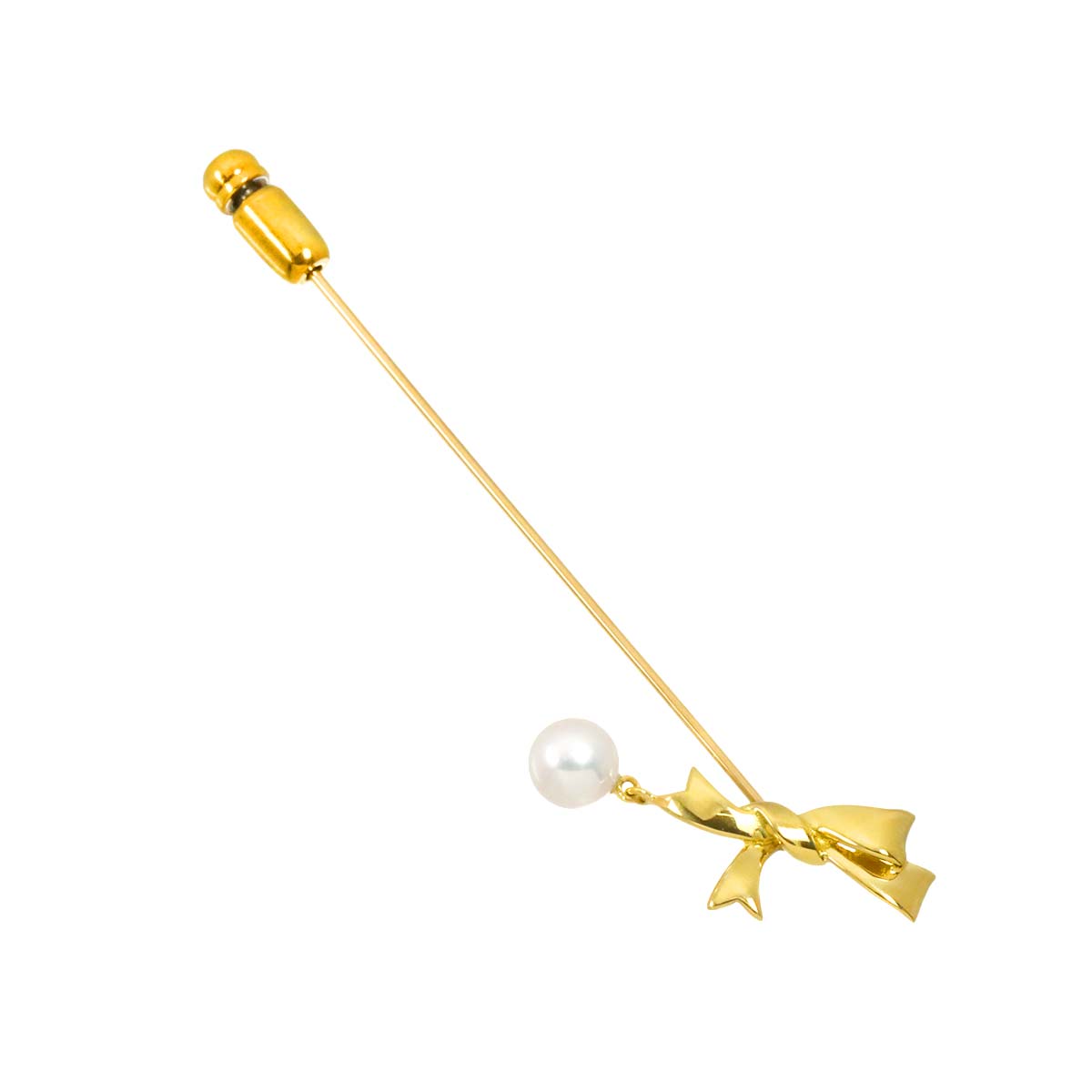 Akoya Pearl 6.3mm Pin Brooch 18K YG 750