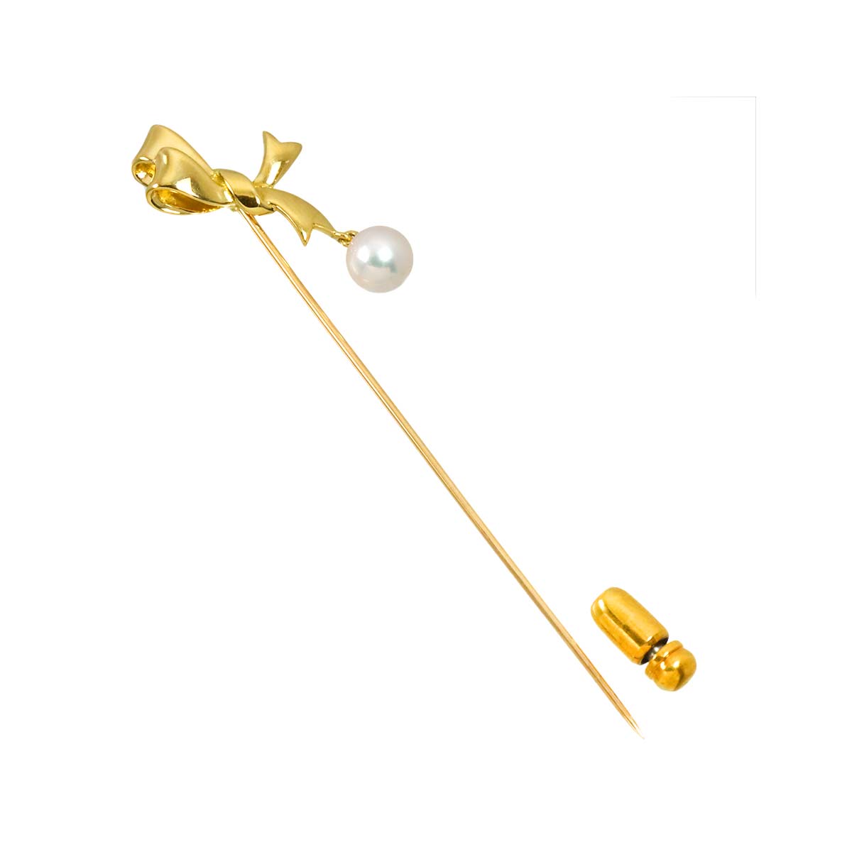 Akoya Pearl 6.3mm Pin Brooch 18K YG 750