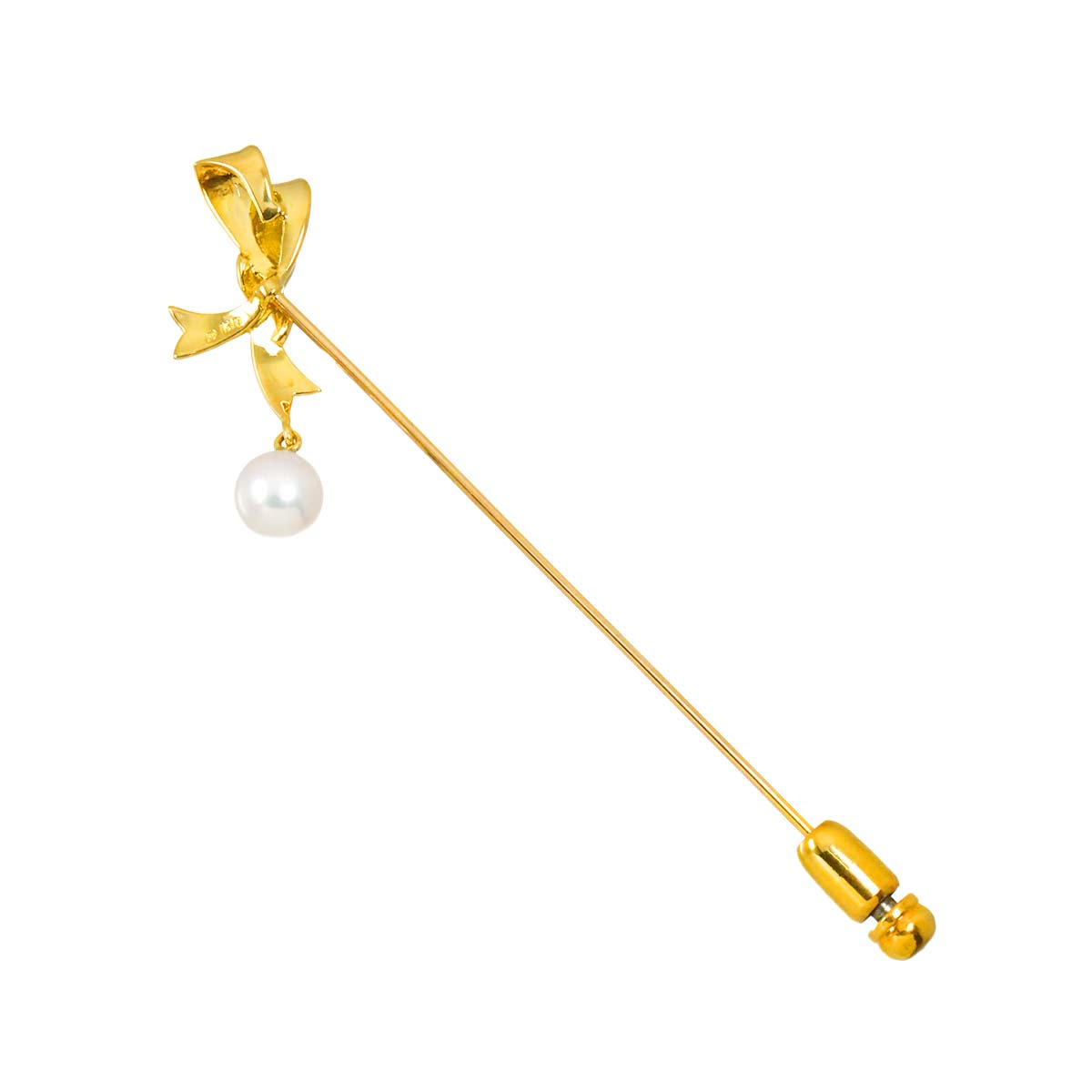 Akoya Pearl 6.3mm Pin Brooch 18K YG 750