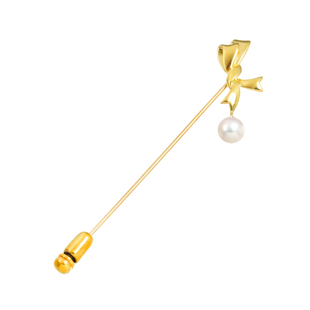 Akoya Pearl 6.3mm Pin Brooch 18K YG 750