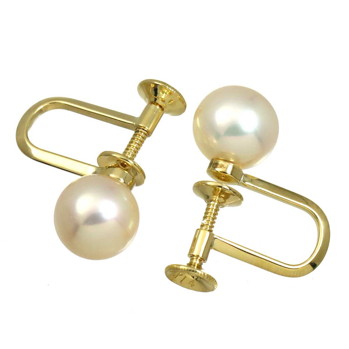 Akoya Pearl 7.9-7.7mm Earrings 14K Yellow Gold 585