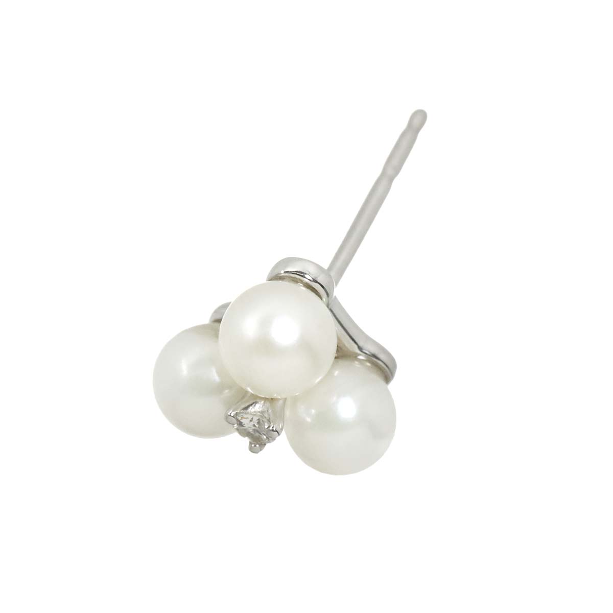 Akoya Pearl Diamond Earring Pierced 18K WG One piece only