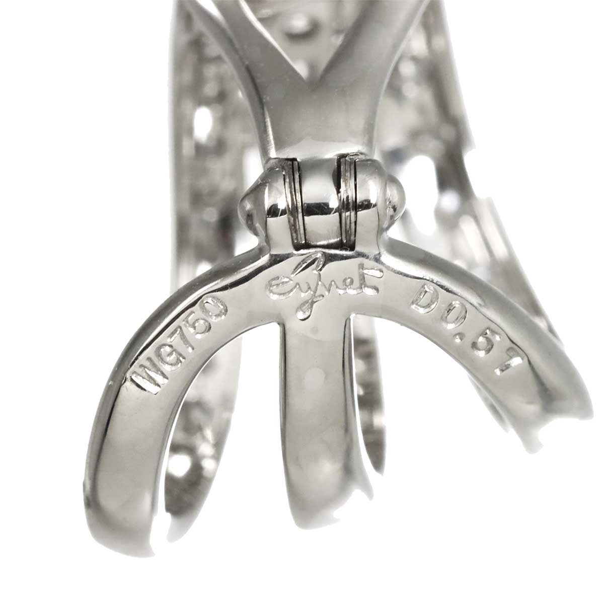 Diamond 0.57ct Earring Clip on 18K WG 750 One Piece only