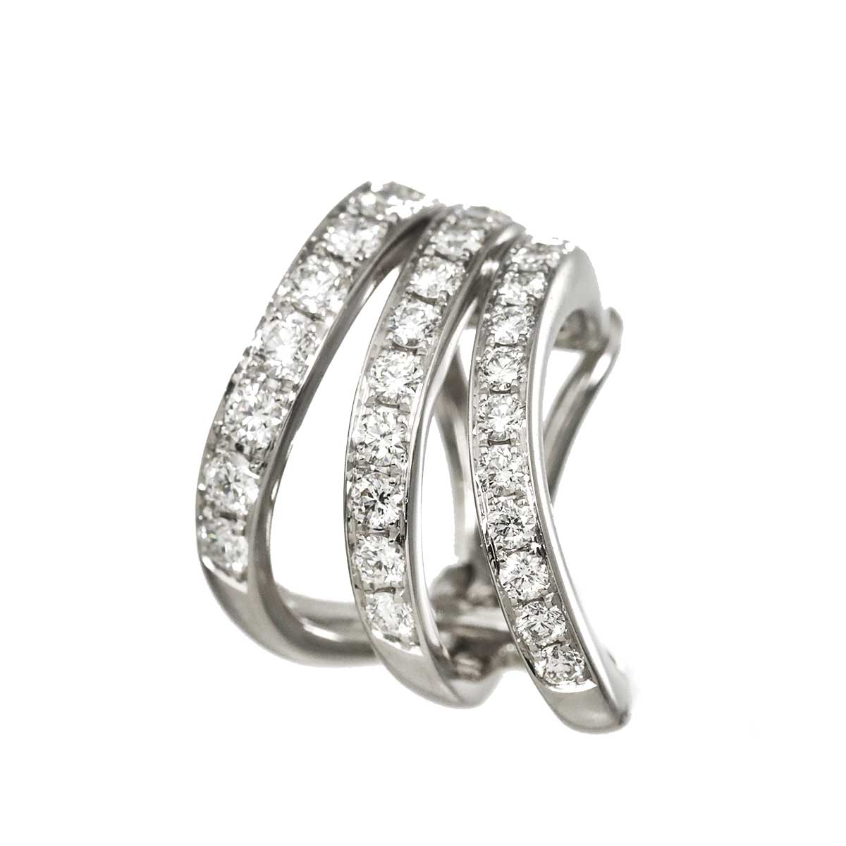 Diamond 0.57ct Earring Clip on 18K WG 750 One Piece only