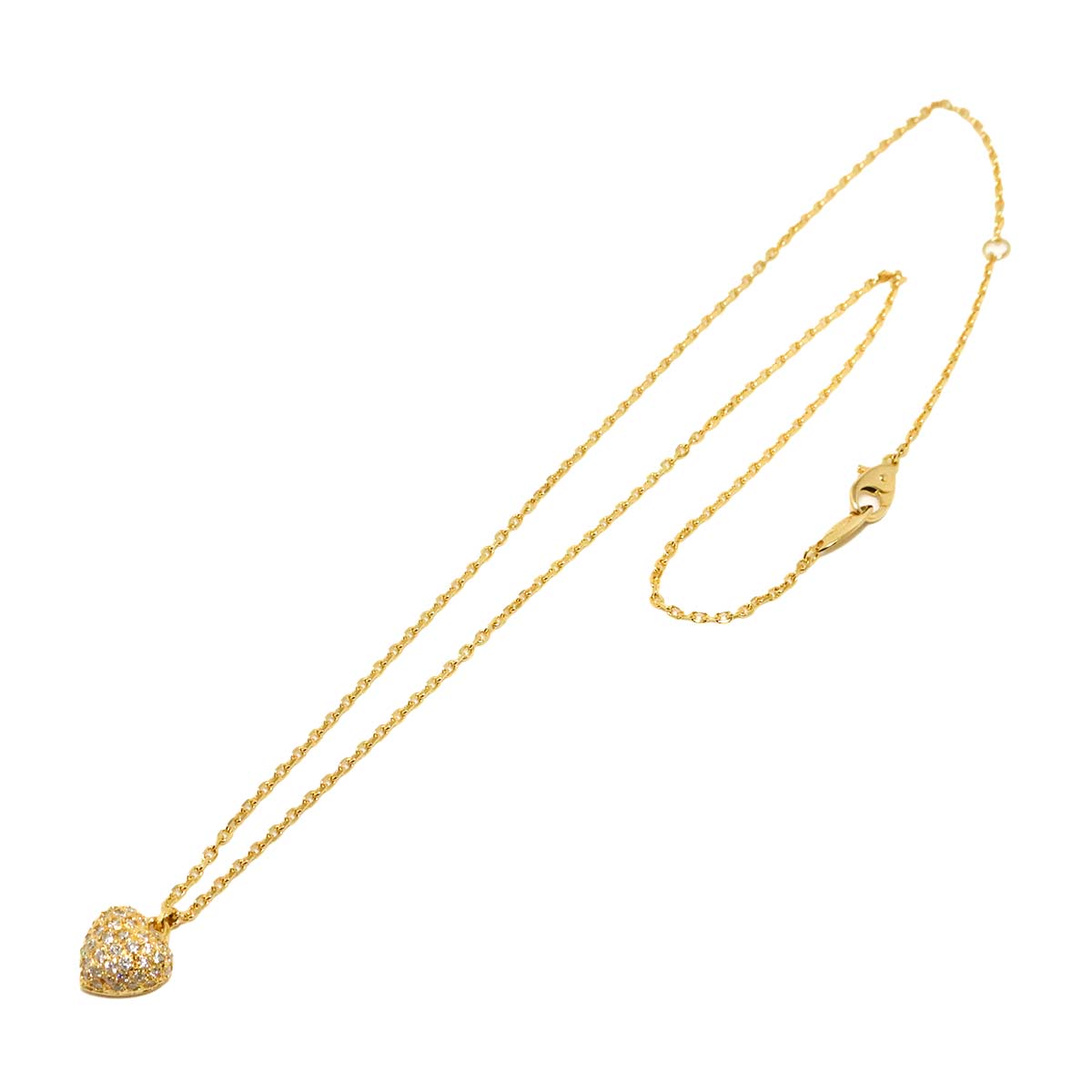 Diamond 0.41ct Heart Necklace 18K Yellow Gold 750