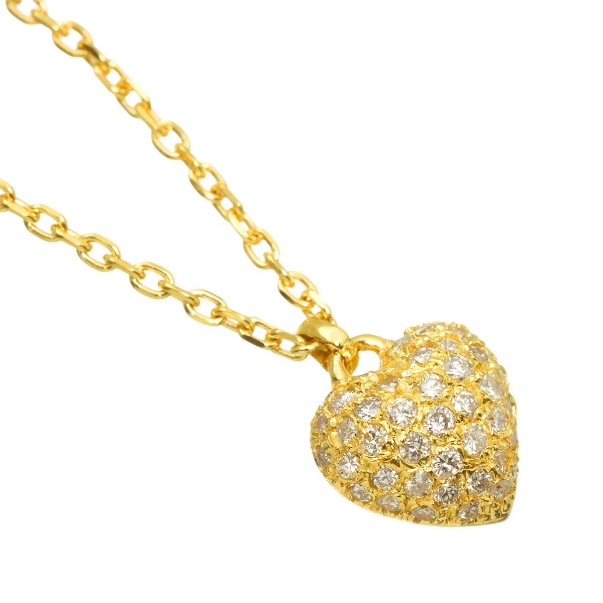 Diamond 0.41ct Heart Necklace 18K Yellow Gold 750