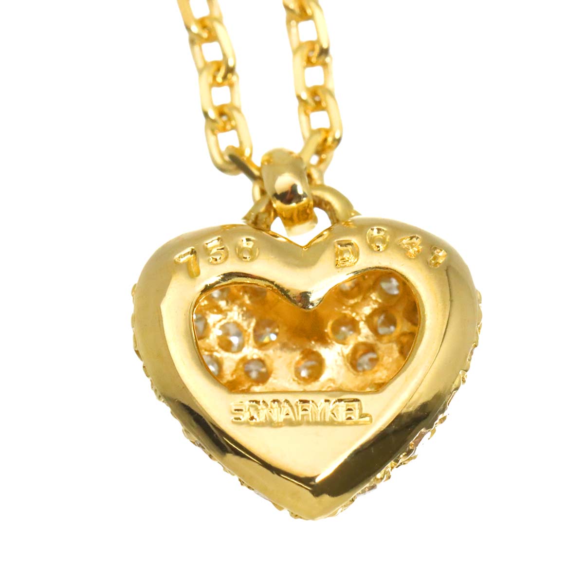 Diamond 0.41ct Heart Necklace 18K Yellow Gold 750