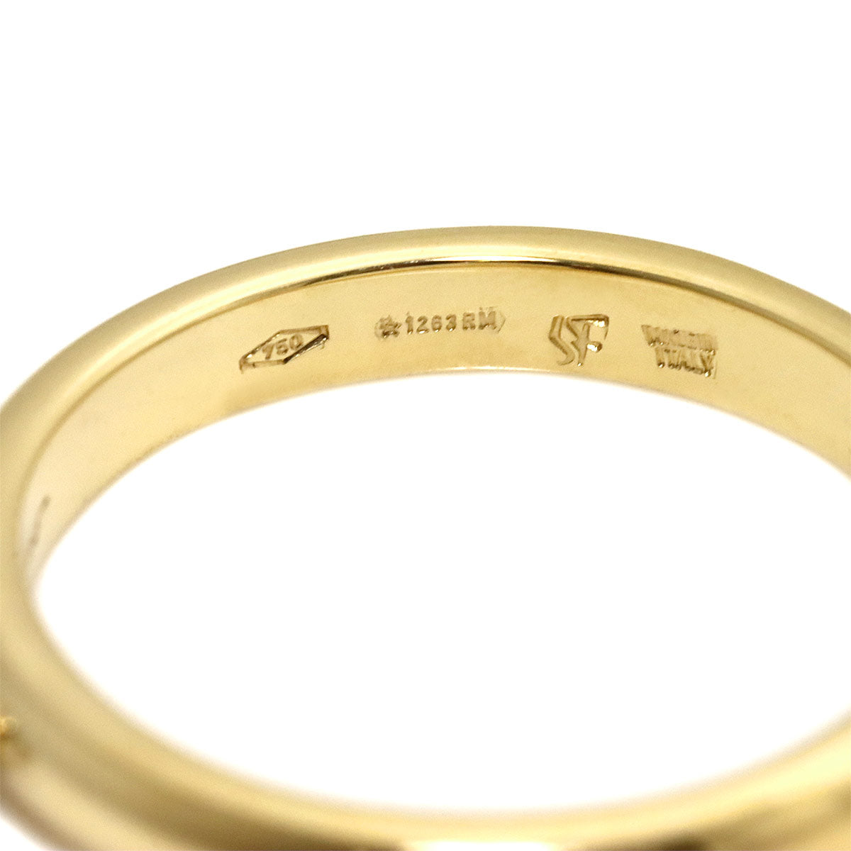 Gancini Diamond Ring 18K YG WG 750 Size4.5(US)