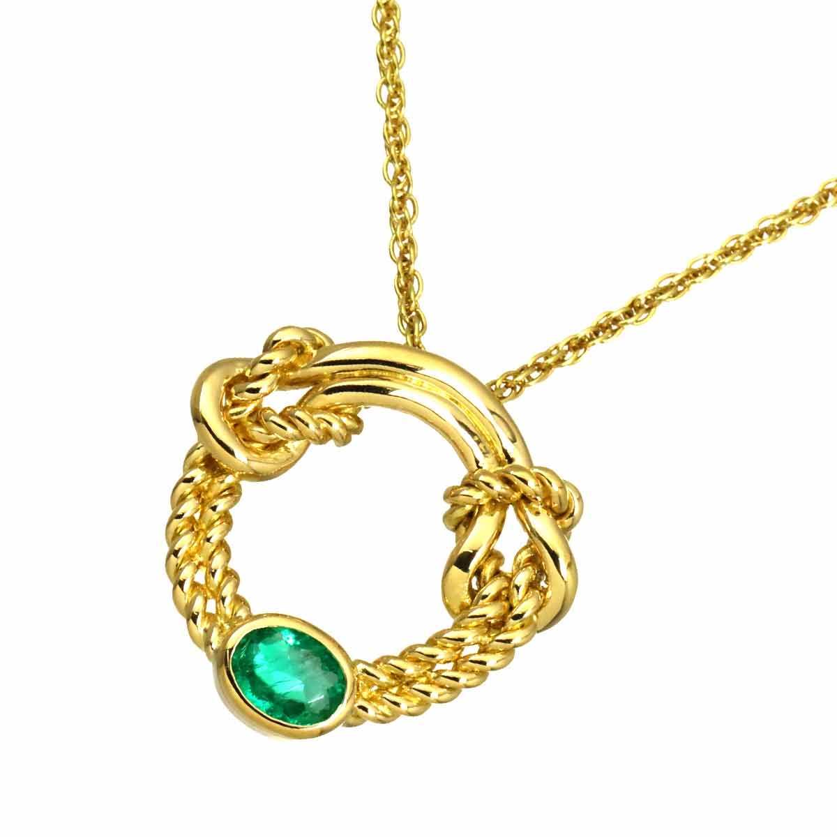 Emerald 0.33ct Necklace K18 18K YG 750
