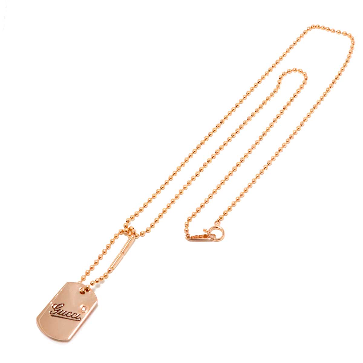 Dog tags Diamond Necklace 18K Pink Gold 750