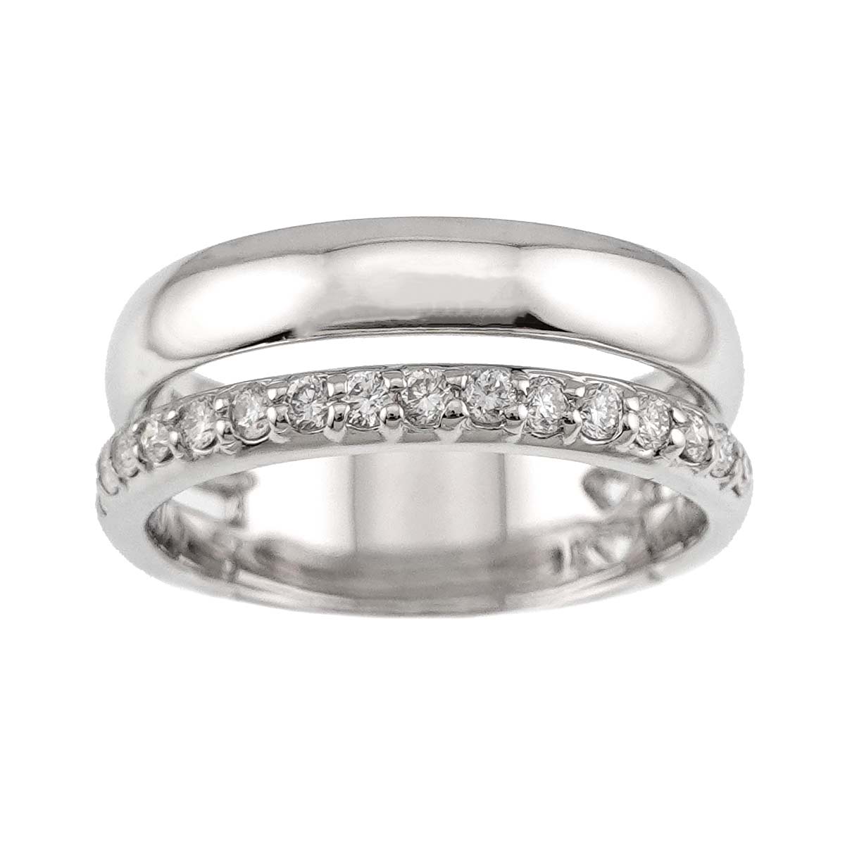 Diamond 0.27ct Ring 18K WG 750 Size5-5.25(US)