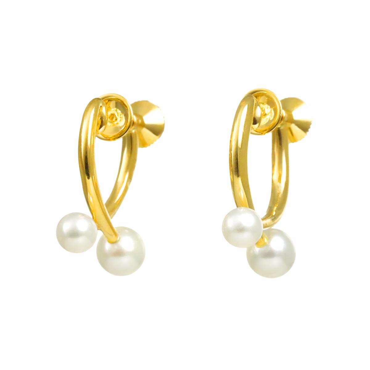 Akoya Pearl 5.2-4.1mm Earrings 18K YG 750