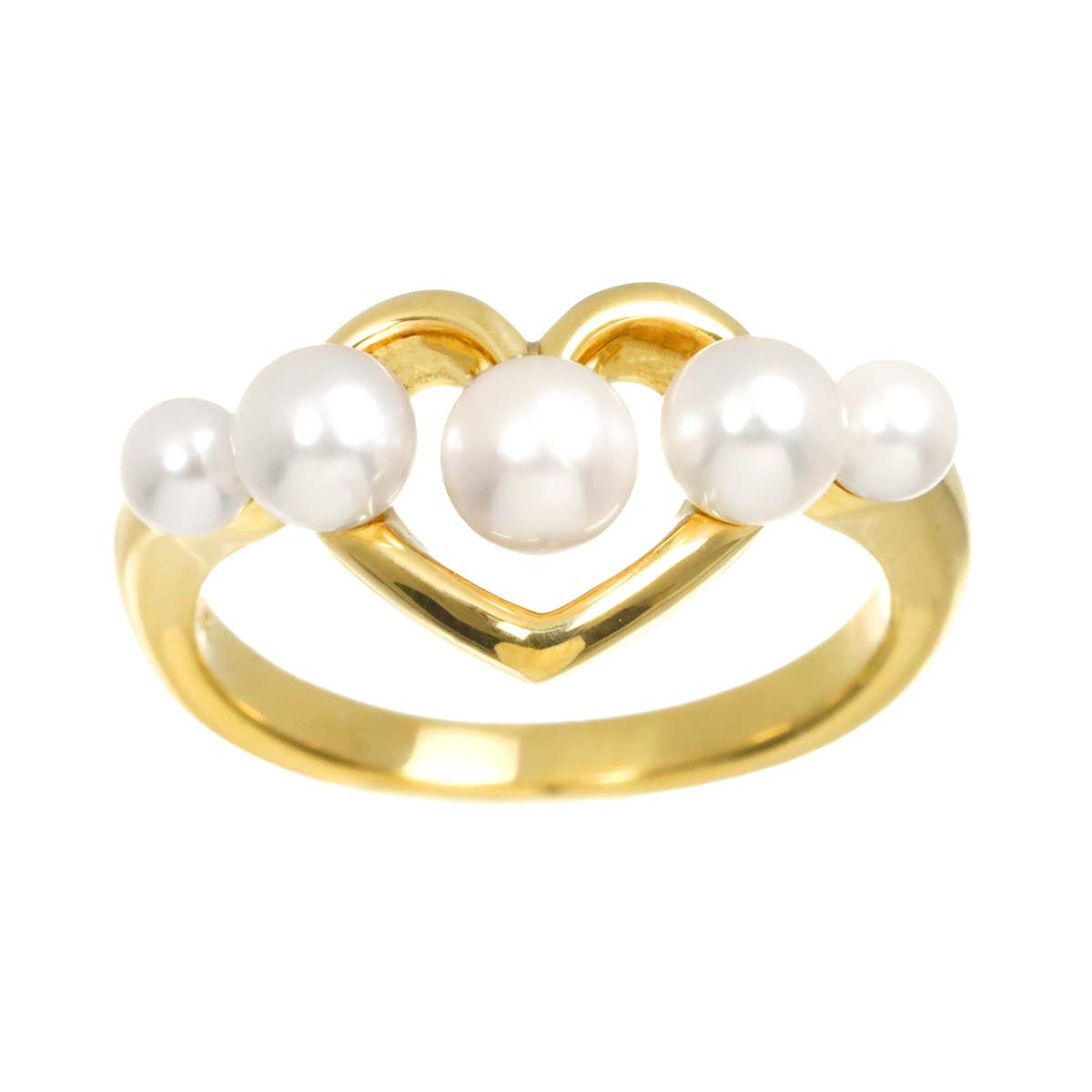 Akoya Pearl 4.4-3.0mm Ring 18K YG 750 Size4.75-5(US)