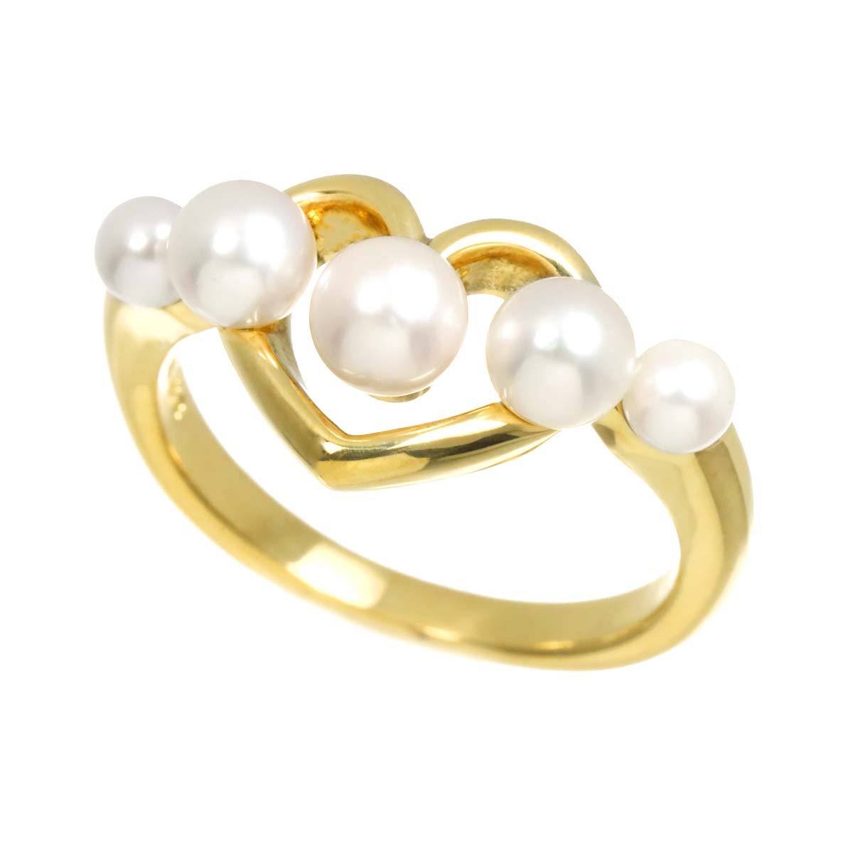 Akoya Pearl 4.4-3.0mm Ring 18K YG 750 Size4.75-5(US)