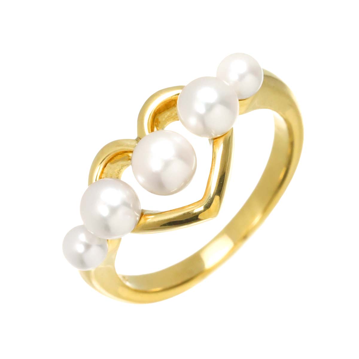 Akoya Pearl 4.4-3.0mm Ring 18K YG 750 Size4.75-5(US)