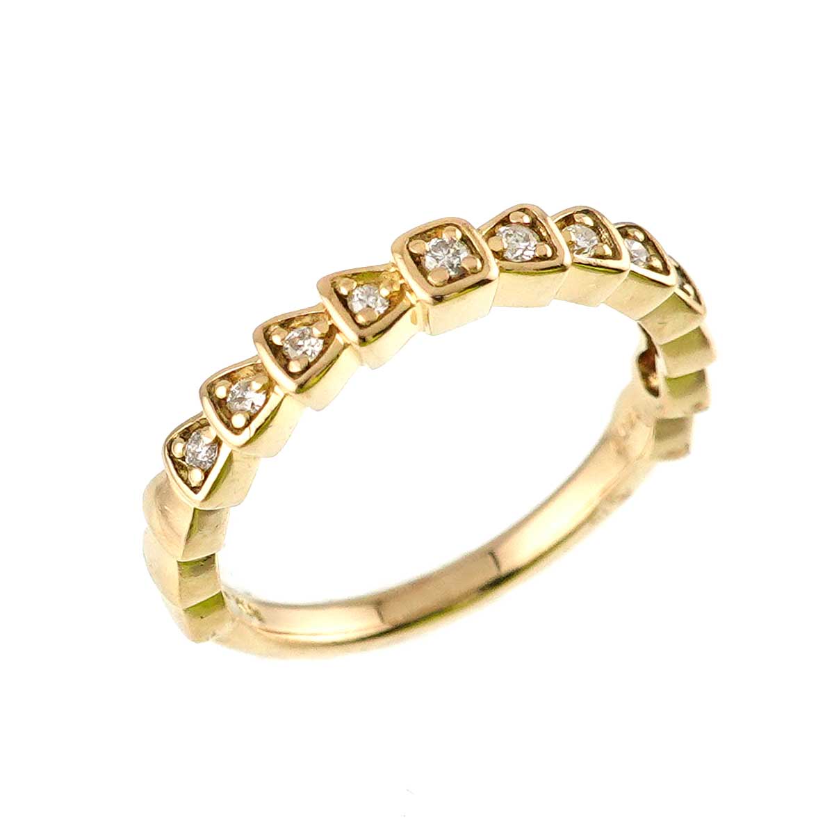 Diamond Ring 18K Yellow Gold 750 Size4.5(US)