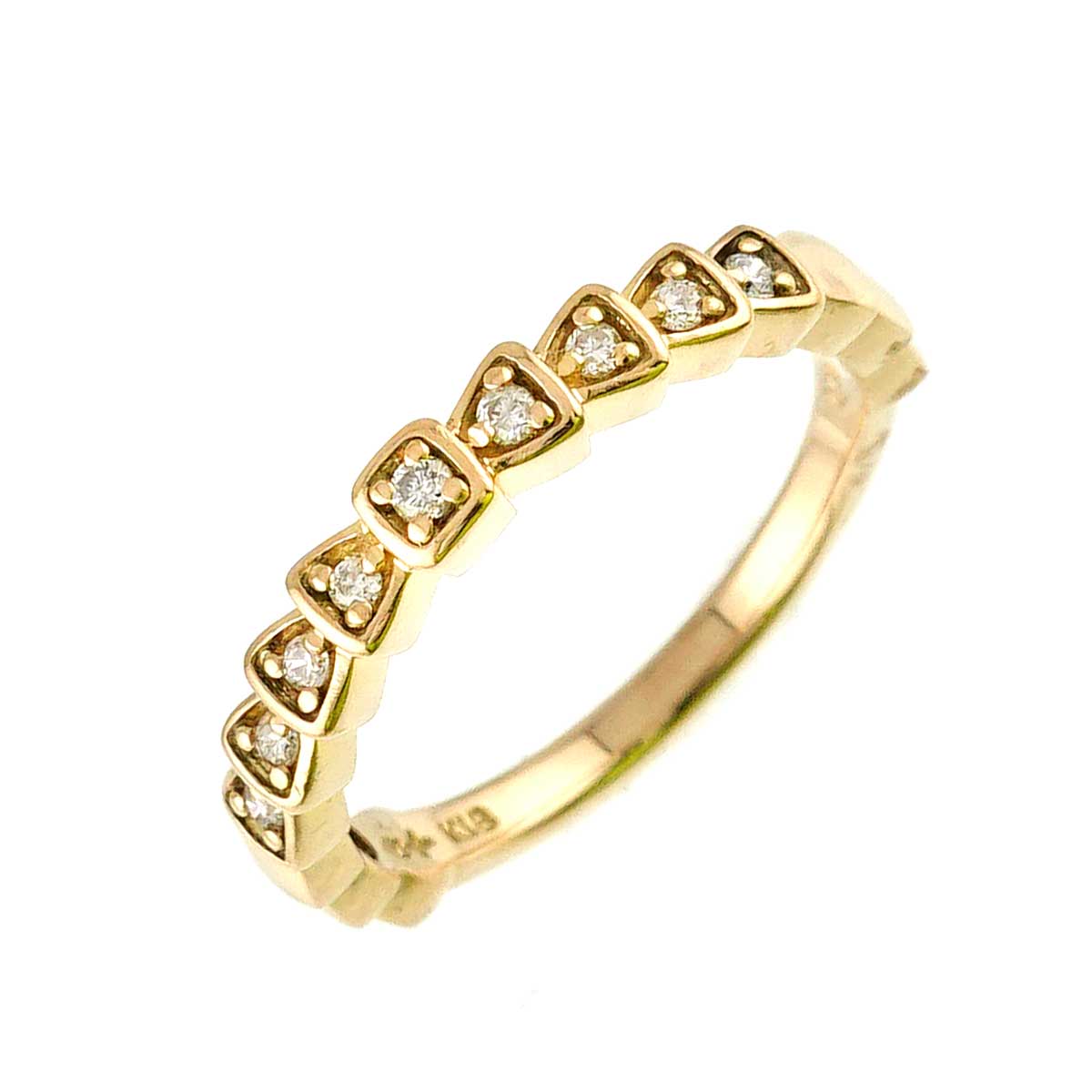 Diamond Ring 18K Yellow Gold 750 Size4.5(US)