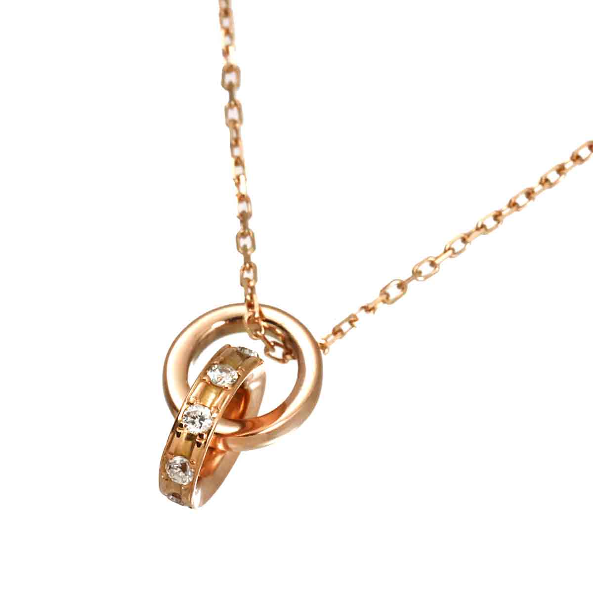 Diamond Necklace 18K Pink Gold 750