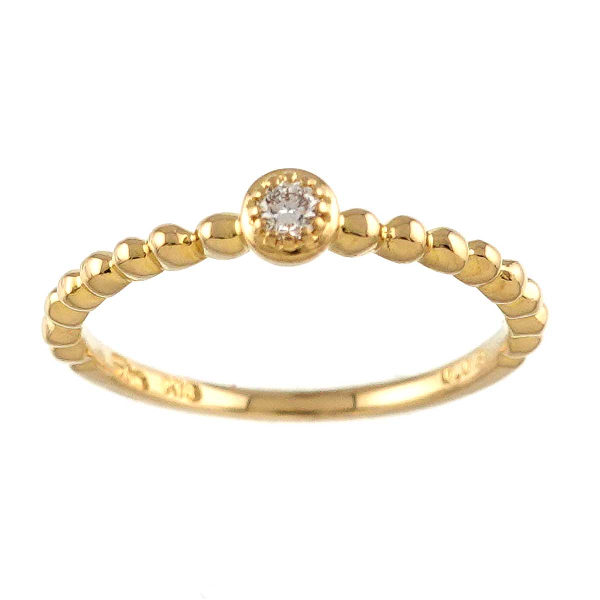 Diamond 0.03ct Ring 18K YG 750 Size3.75(US)
