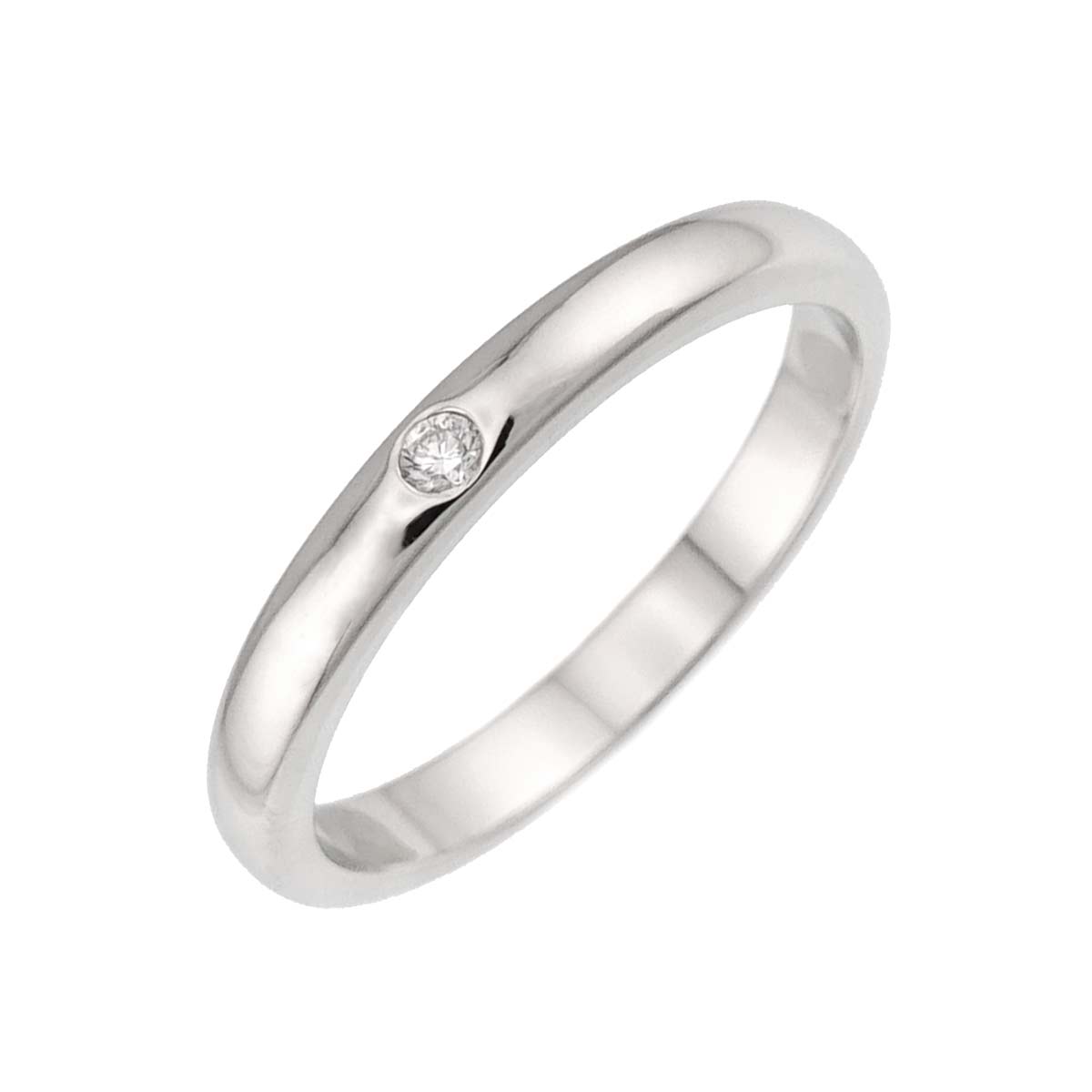 Stacking Band Ring Diamond 1P Platinum Size6(US)