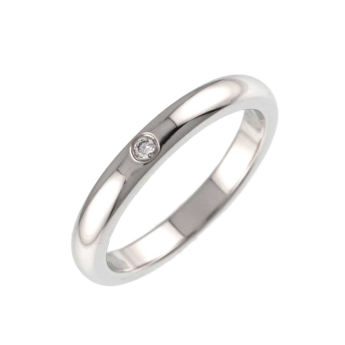Stacking Band Ring Diamond 1P Platinum Size4.75-5(US)