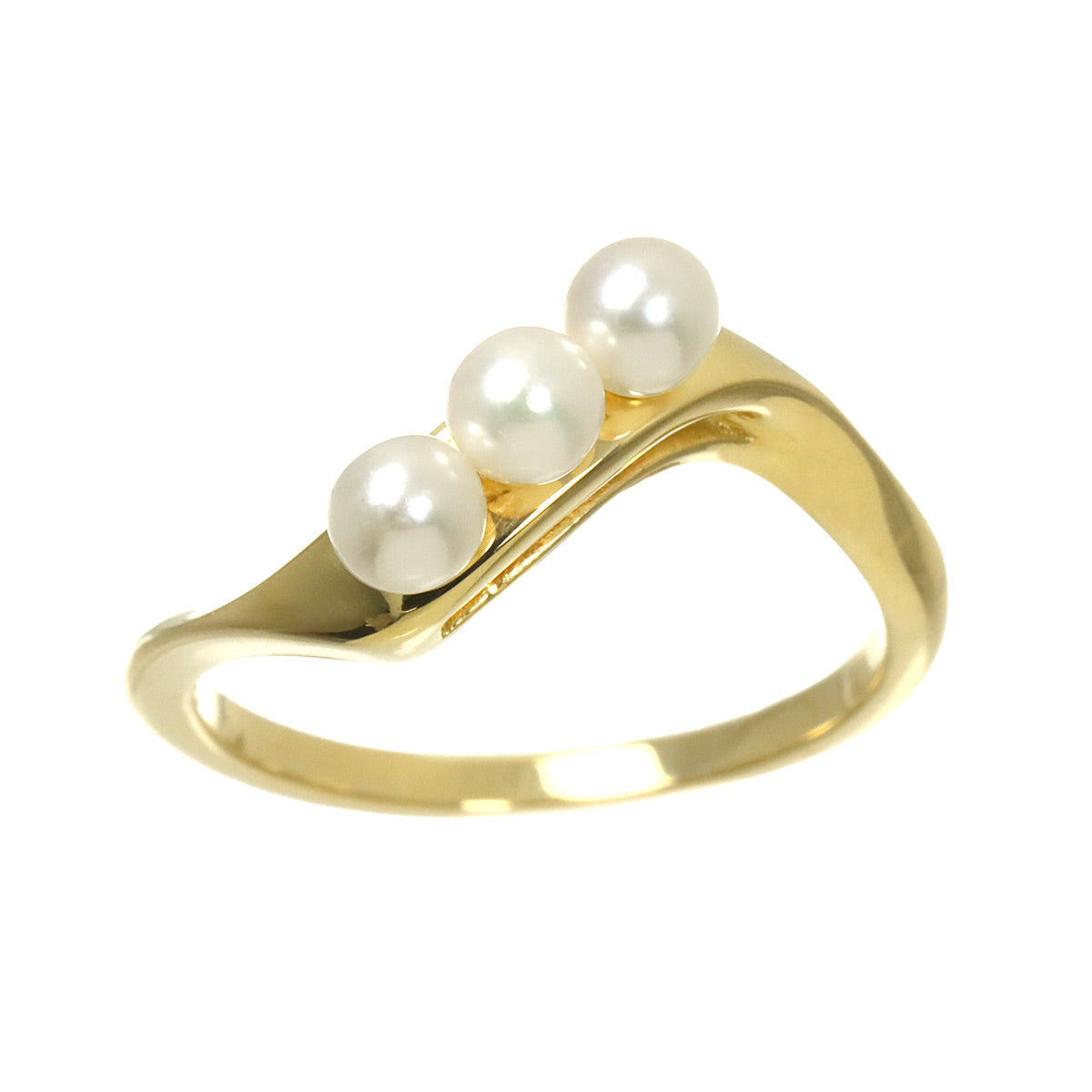 Baby Pearl 3.5mm Ring 18K YG 750 size5.5-5.75(US)