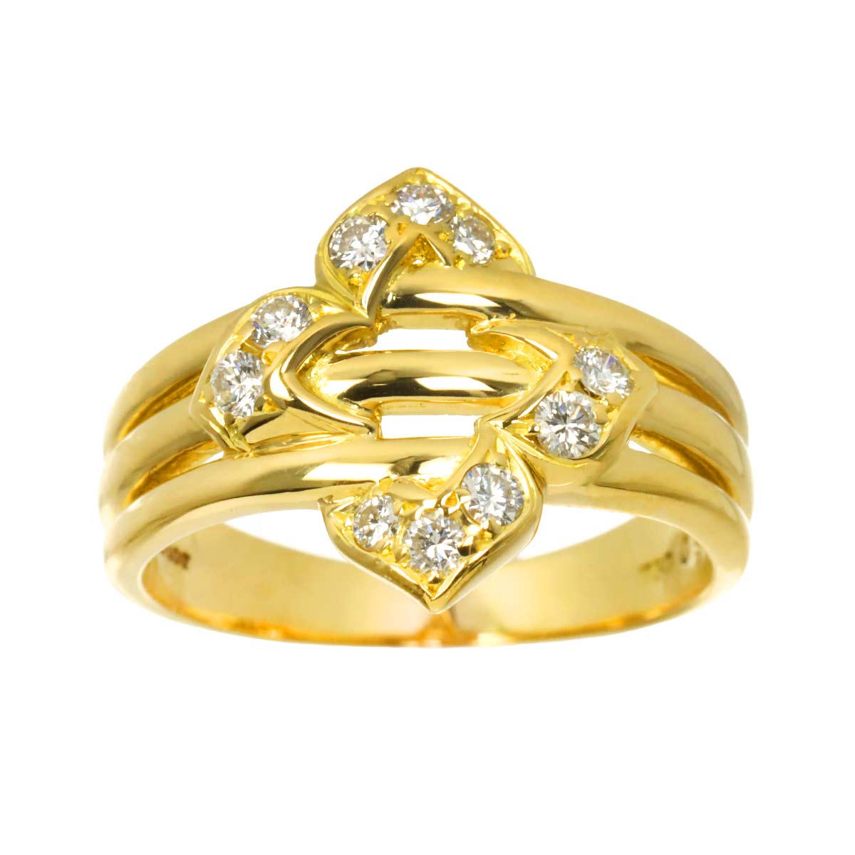 Diamond Ring 18K YG 750 size7.25(US)