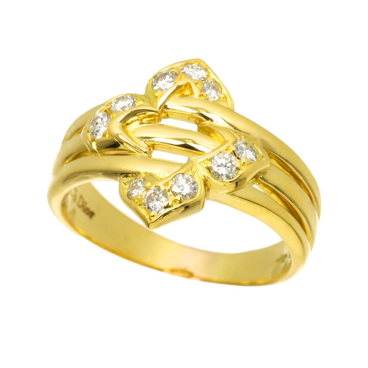 Diamond Ring 18K YG 750 size7.25(US)