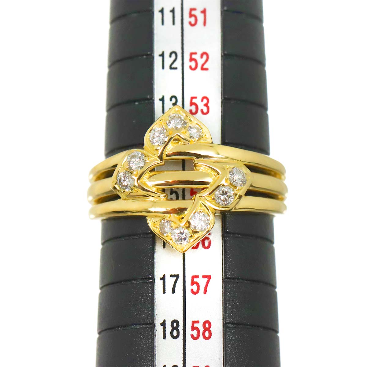 Diamond Ring 18K YG 750 size7.25(US)