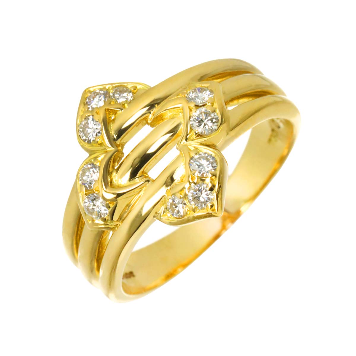 Diamond Ring 18K YG 750 size7.25(US)