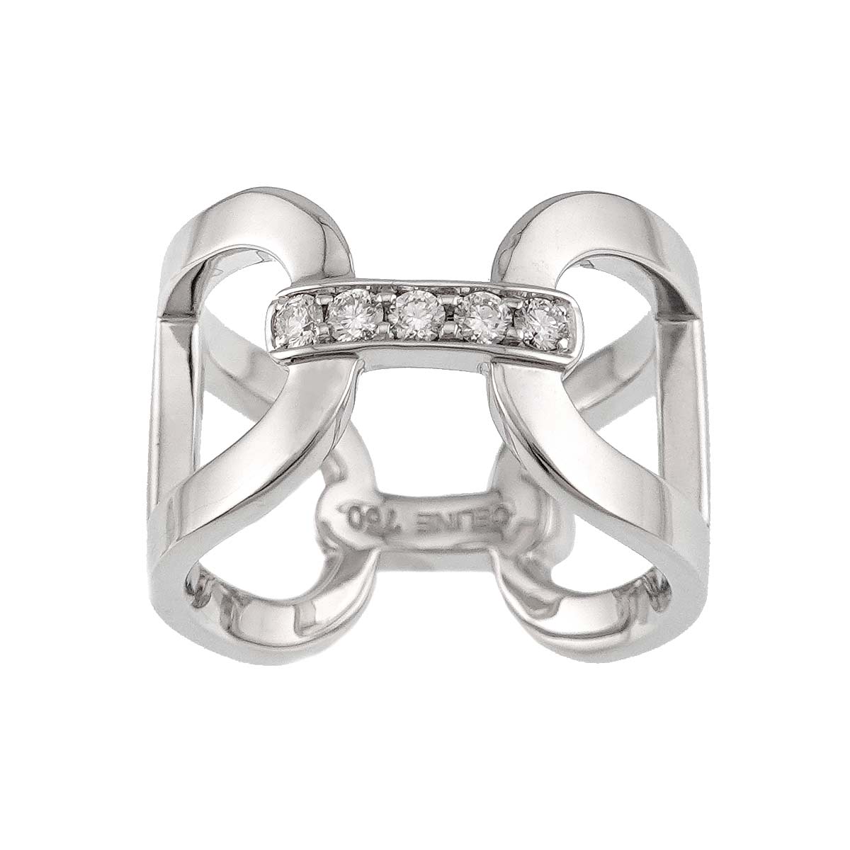 Diamond Ring K18 White Gold 750 Size6.5-6.75(US)