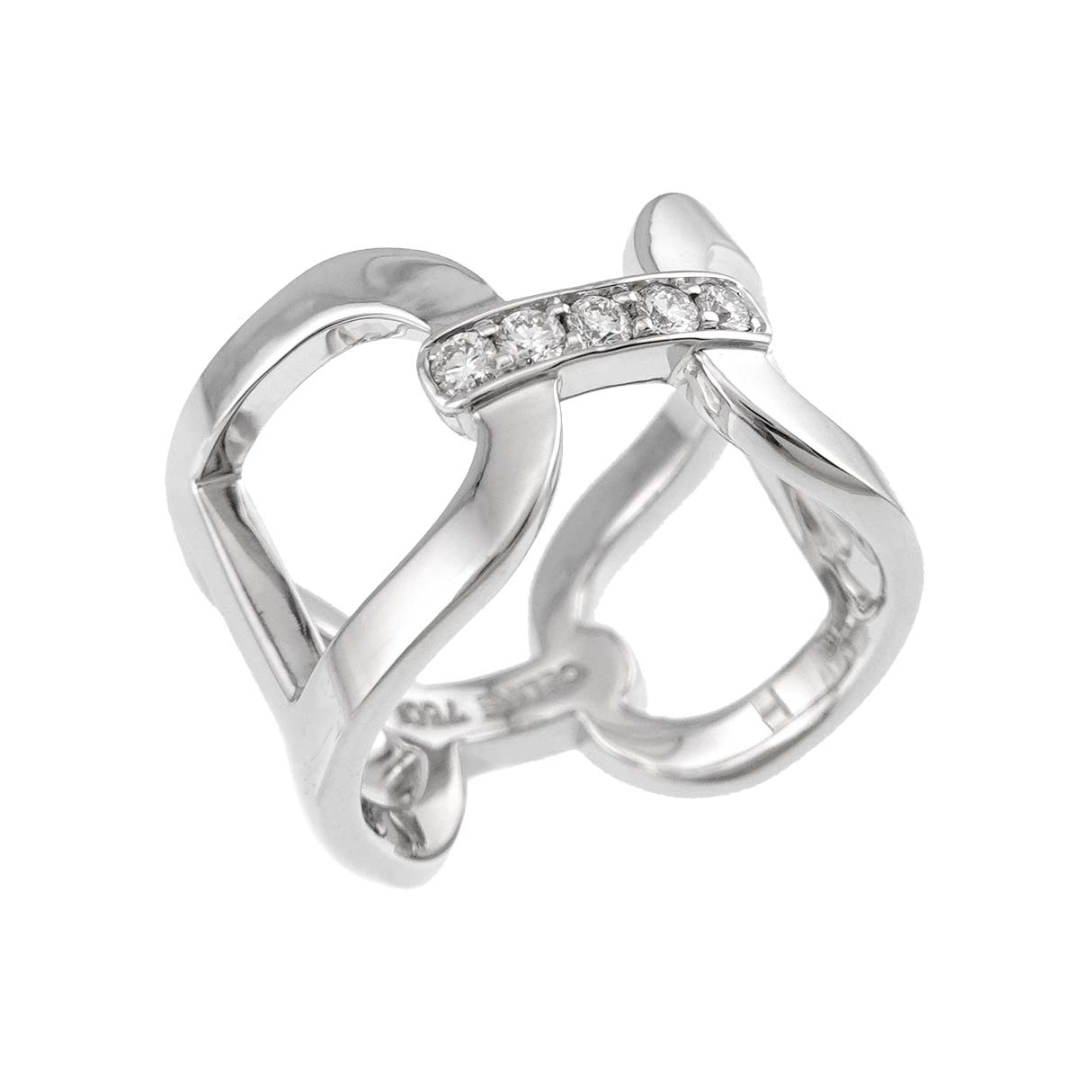 Diamond Ring K18 White Gold 750 Size6.5-6.75(US)