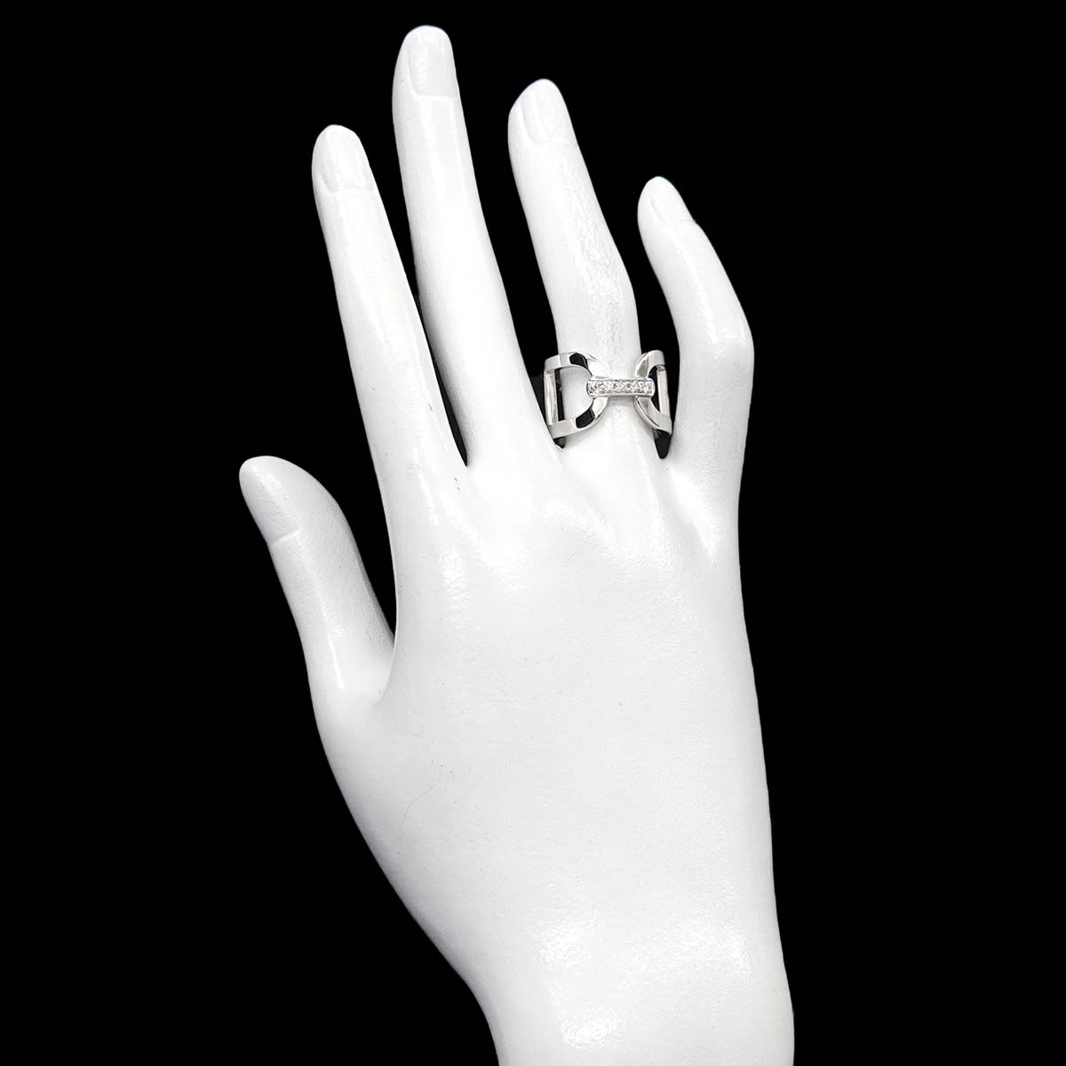 Diamond Ring K18 White Gold 750 Size6.5-6.75(US)