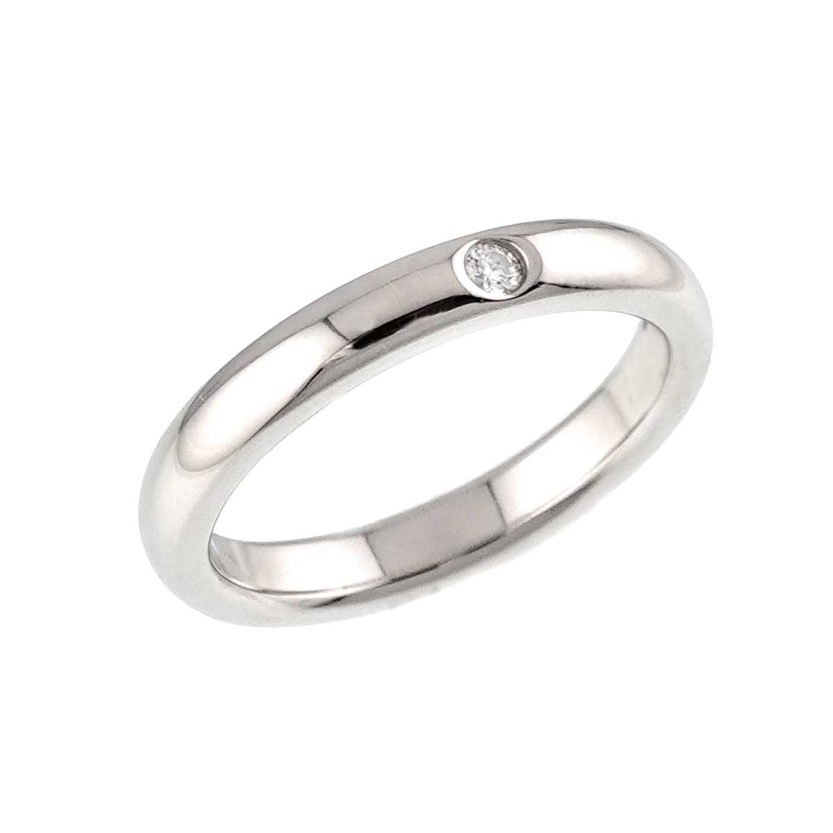 Stacking Band Ring Diamond 1P Platinum Size3.25(US)