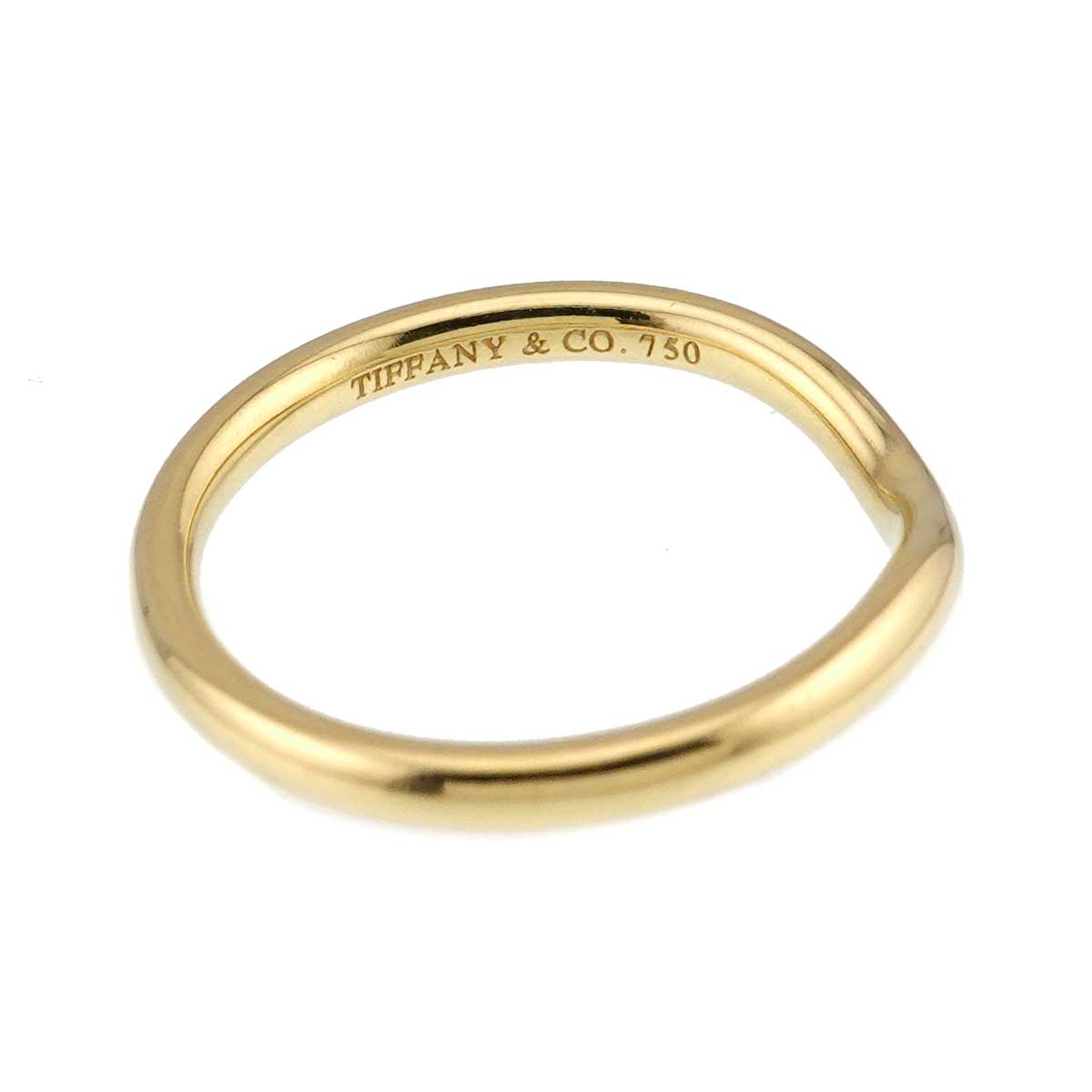 Curved Band Ring 18K Yellow Gold 750 size5.25-5.5(US)