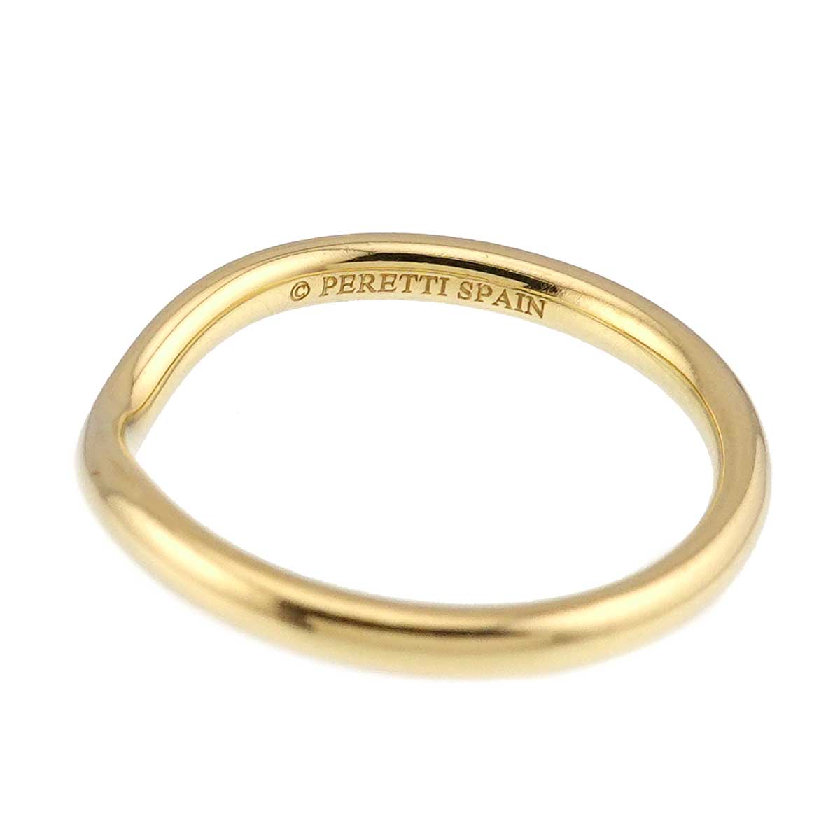 Curved Band Ring 18K Yellow Gold 750 size5.25-5.5(US)